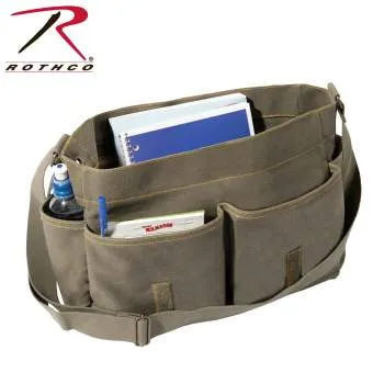 Heavyweight Canvas Classic Messenger Bag With Military Stencil