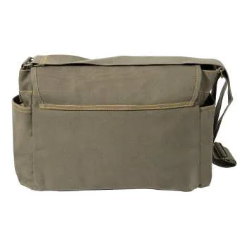 Heavyweight Canvas Classic Messenger Bag With Military Stencil