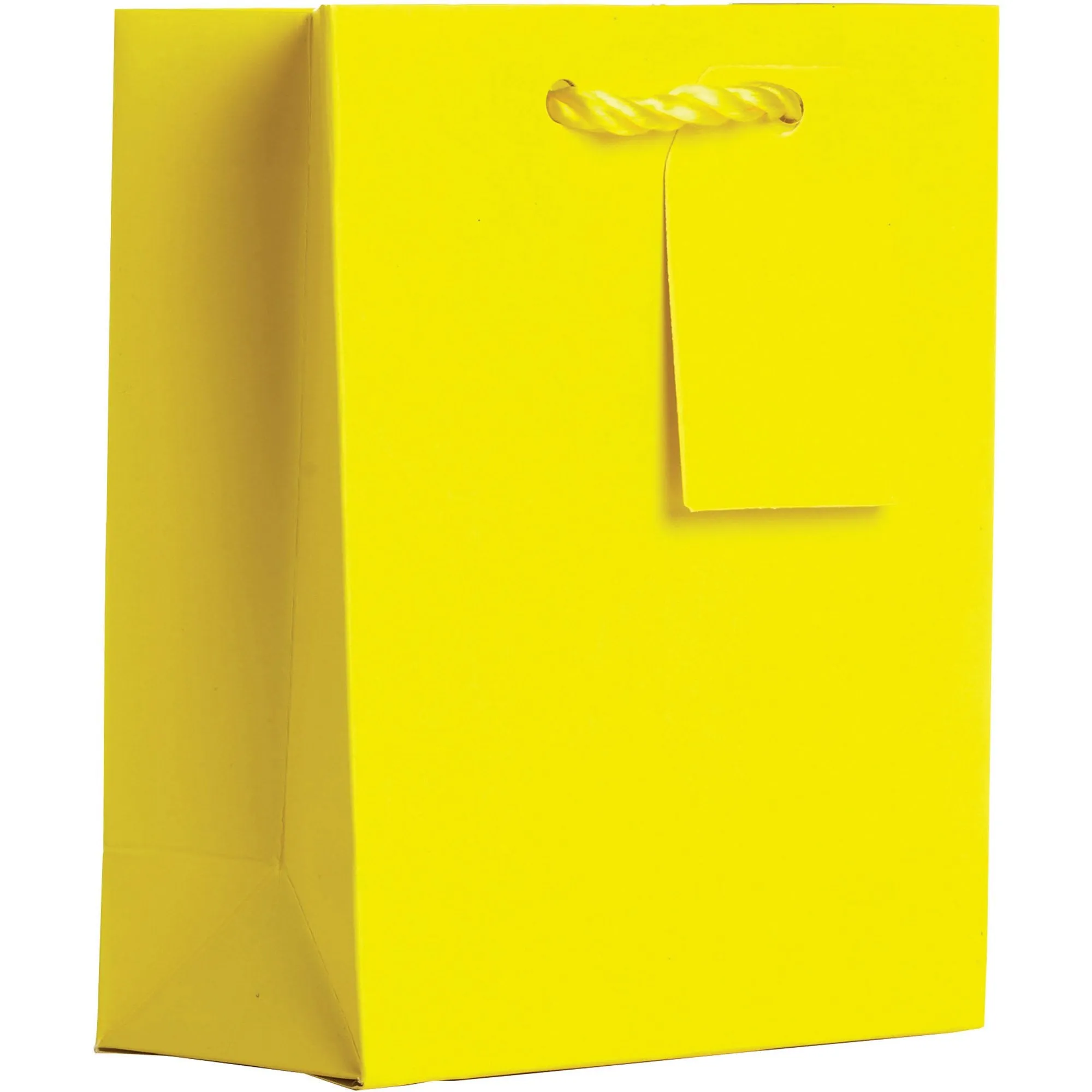 Heavyweight Solid Color Small Gift Bags, Matte Yellow