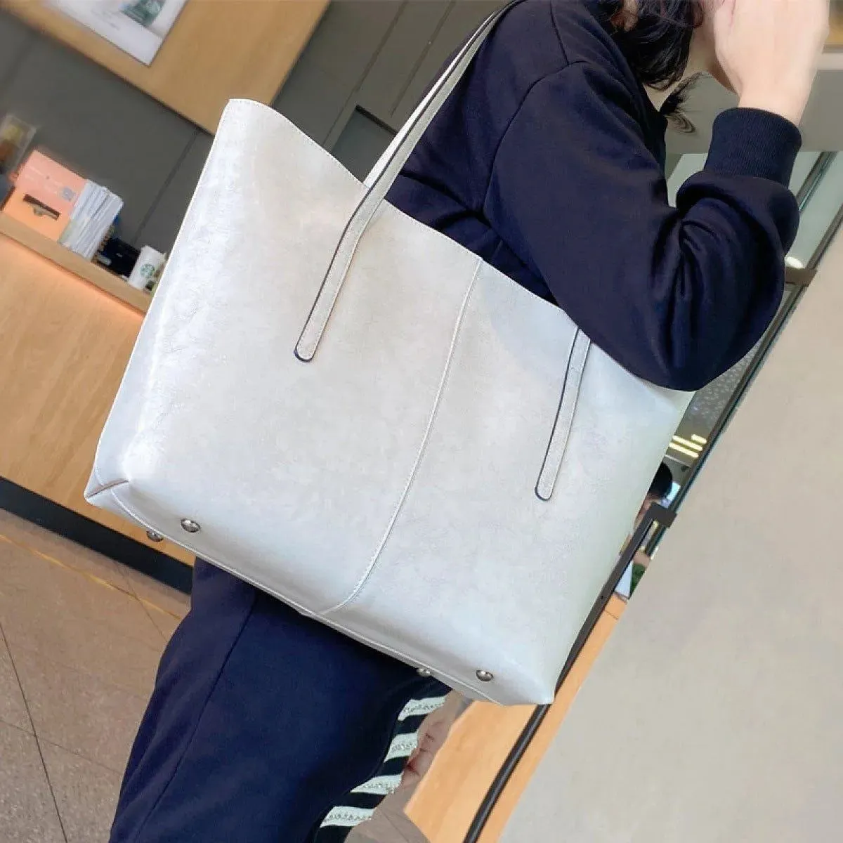 High-Capacity Zipper Stitching Tote Bag