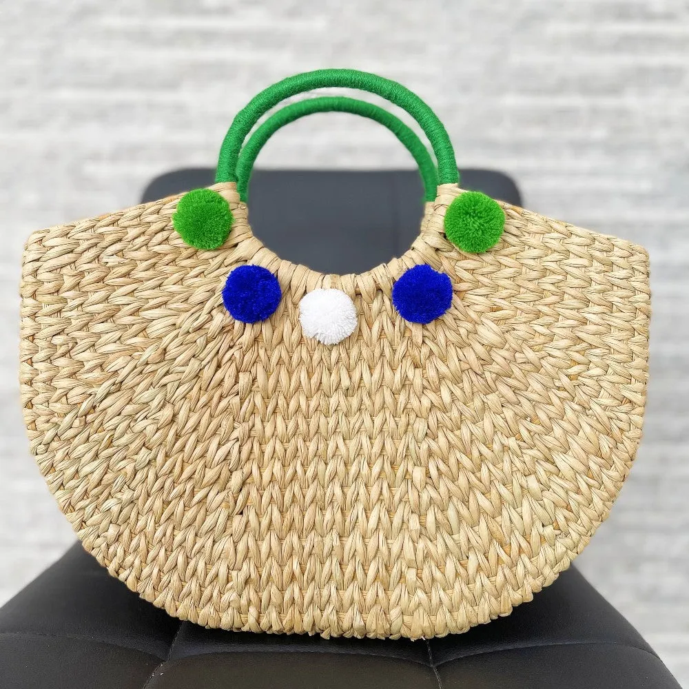 IMARS Stylish Handbag Green For Women & Girls (Basket Bag) Made With Kuana Grass