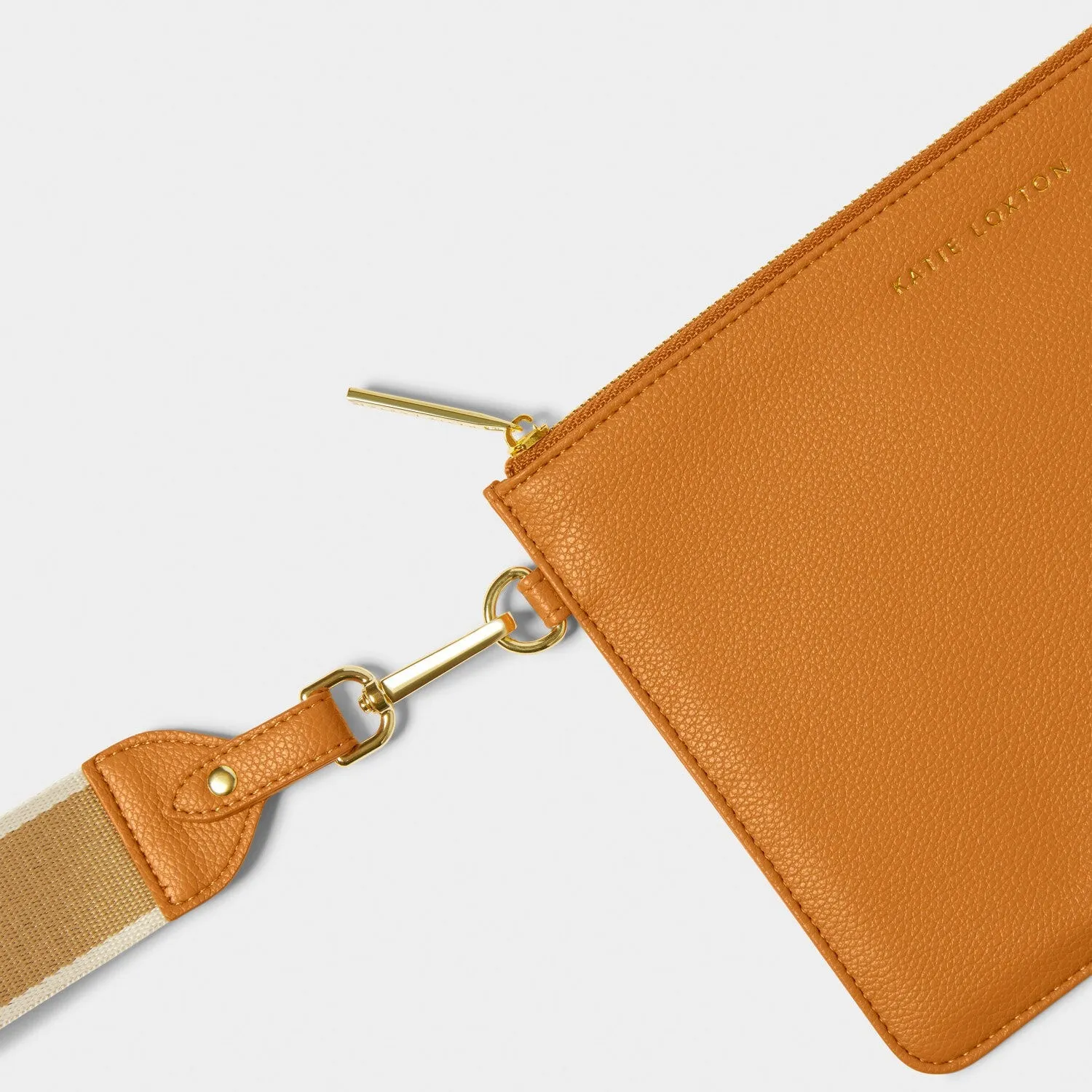 Katie Loxton Zana Canvas Wristlet Pouch Tan