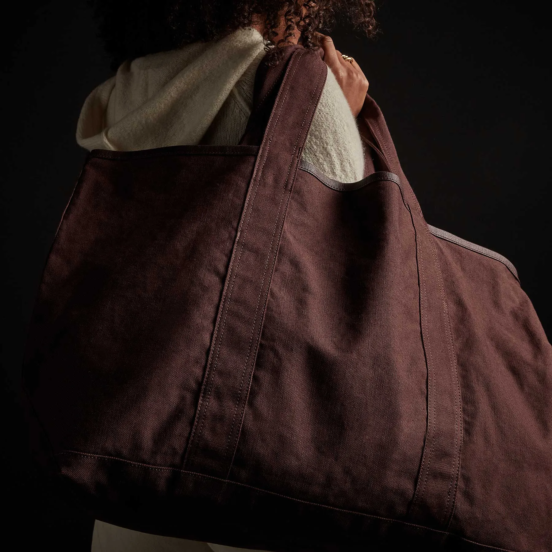 Large Canvas Tote - Dark Plum