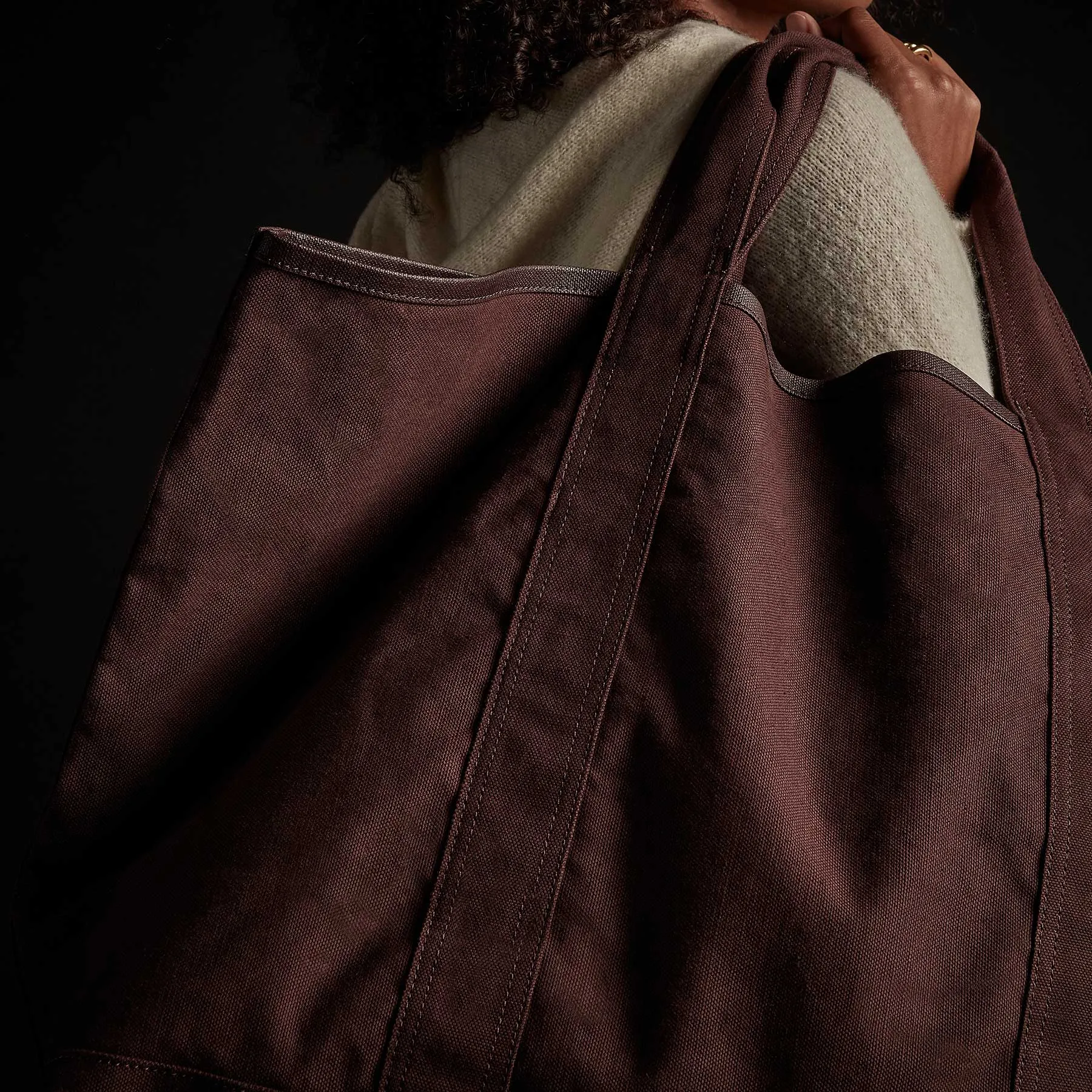 Large Canvas Tote - Dark Plum