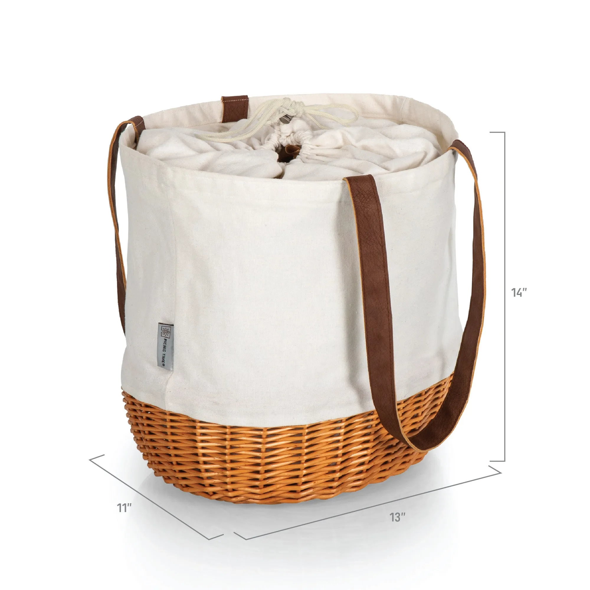 LSU Tigers - Coronado Canvas and Willow Basket Tote