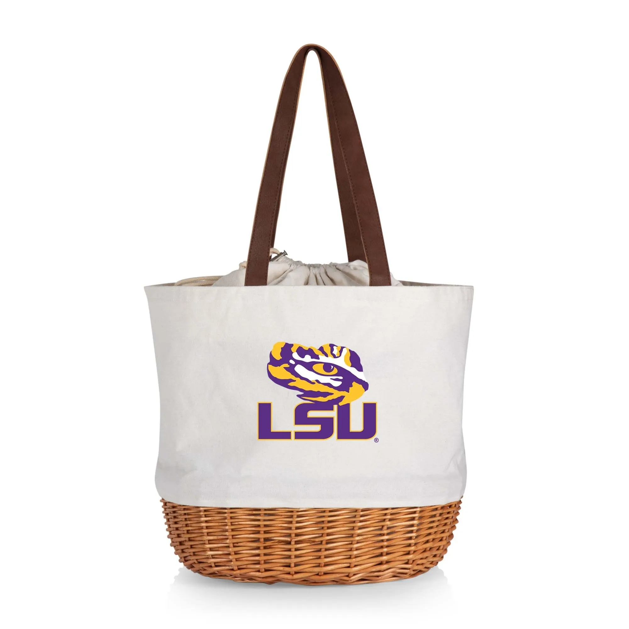 LSU Tigers - Coronado Canvas and Willow Basket Tote