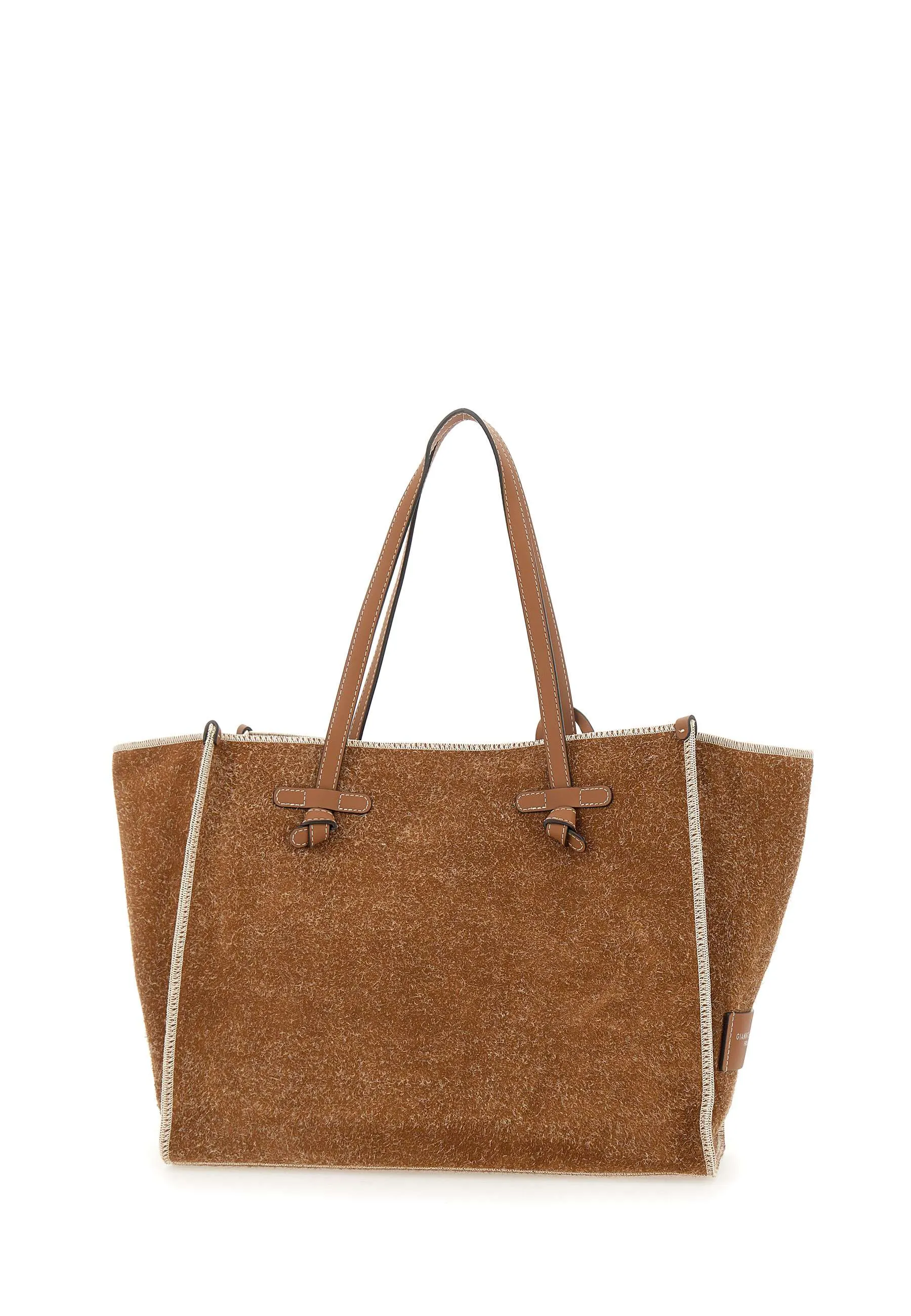 Marcella Cognac Suede Shoulder Bag