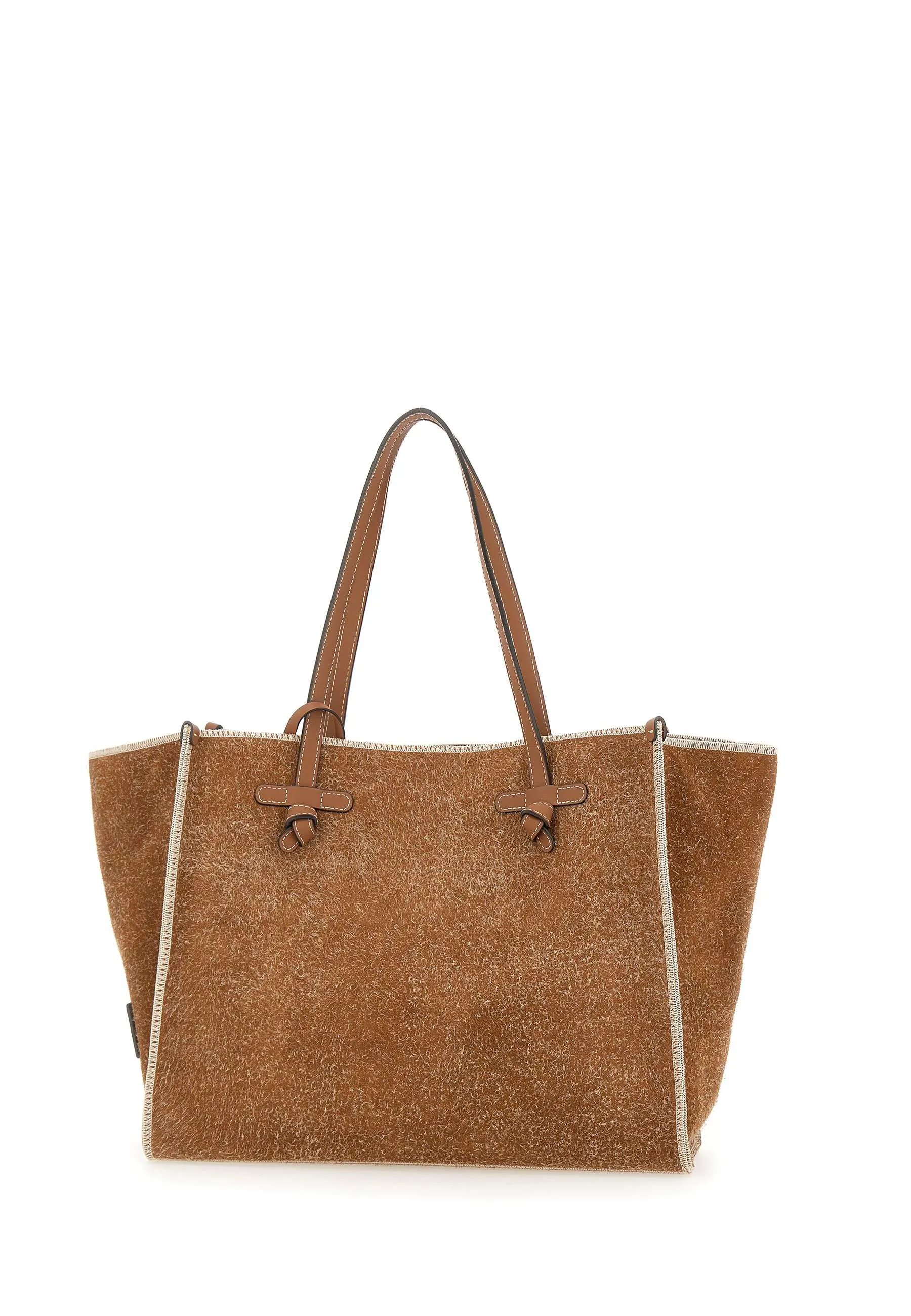 Marcella Cognac Suede Shoulder Bag