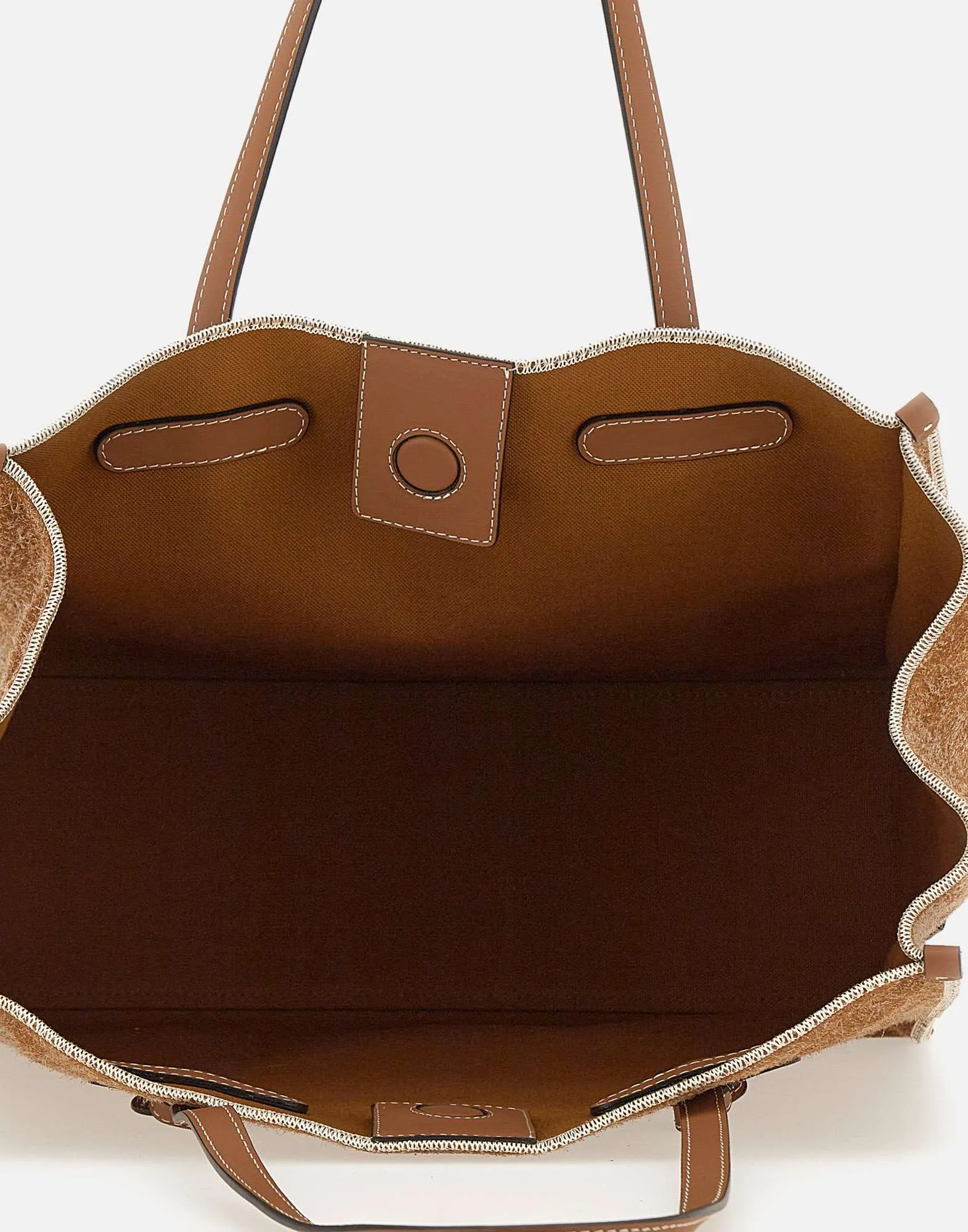 Marcella Cognac Suede Shoulder Bag