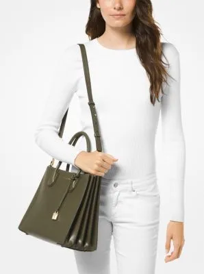 Mercer Large Pebbled Leather Accordion Tote Bag