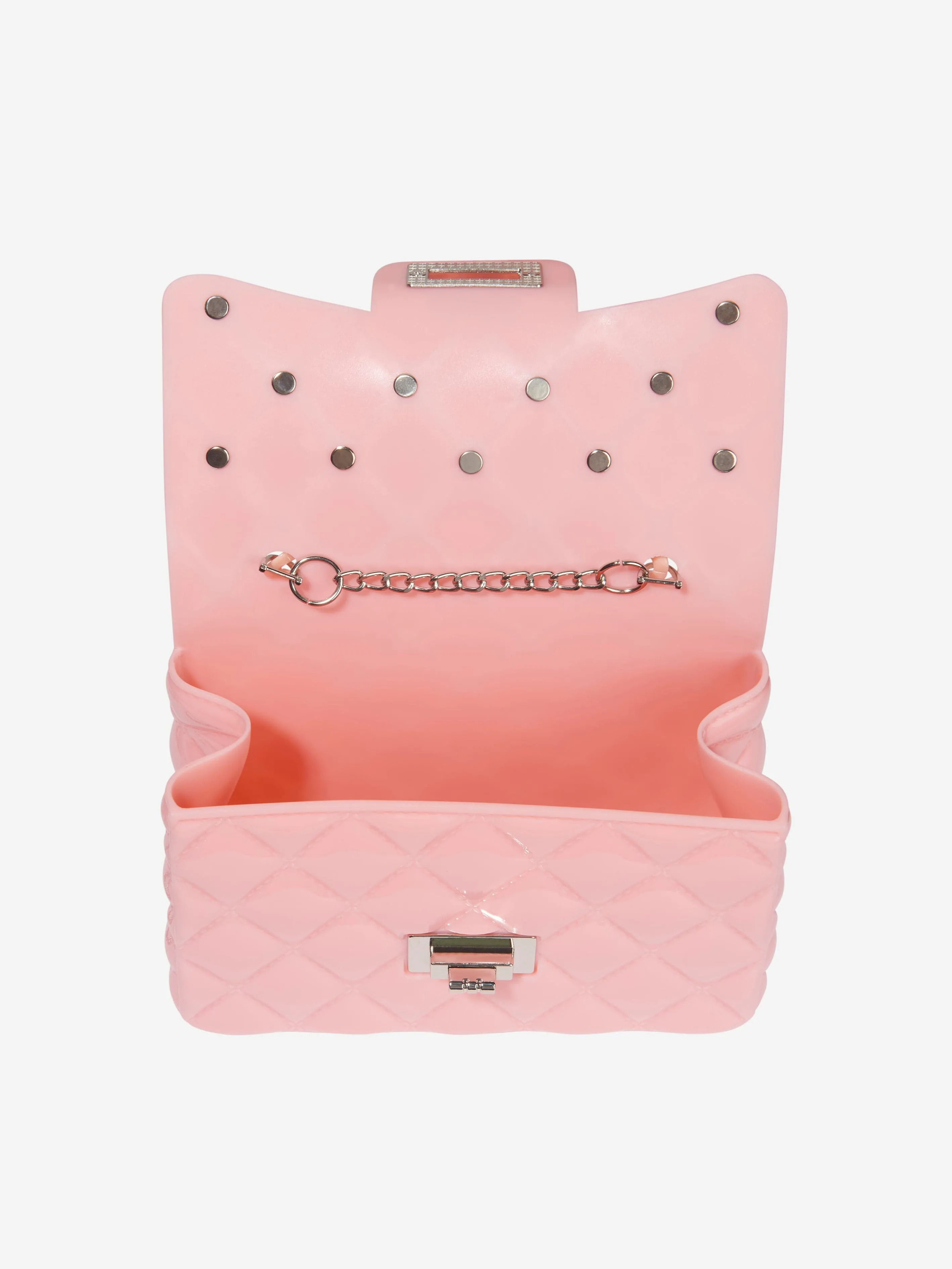 Monnalisa Girls Diamante Quilted Bag in Pink