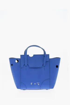 Off-White Leather METEOR Tote Bag with Removable Shoulder Strap