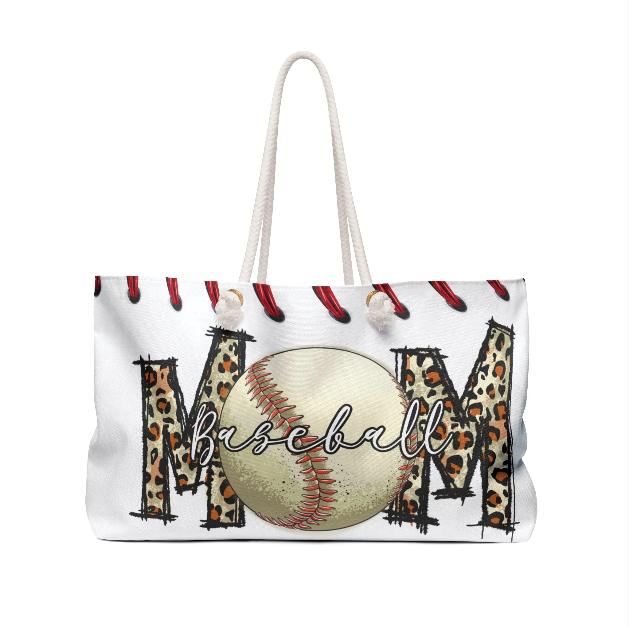 Personalised/Non-Personalised Weekender Bag, Baseball Mum/Mom, Western, Large Weekender Bag, Beach Bag, Book Bag