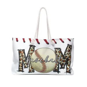 Personalised/Non-Personalised Weekender Bag, Baseball Mum/Mom, Western, Large Weekender Bag, Beach Bag, Book Bag