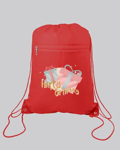 Polyester Value Drawstring Bags Customized Logo Tote Bags - Promotional Tote Bags - POL11