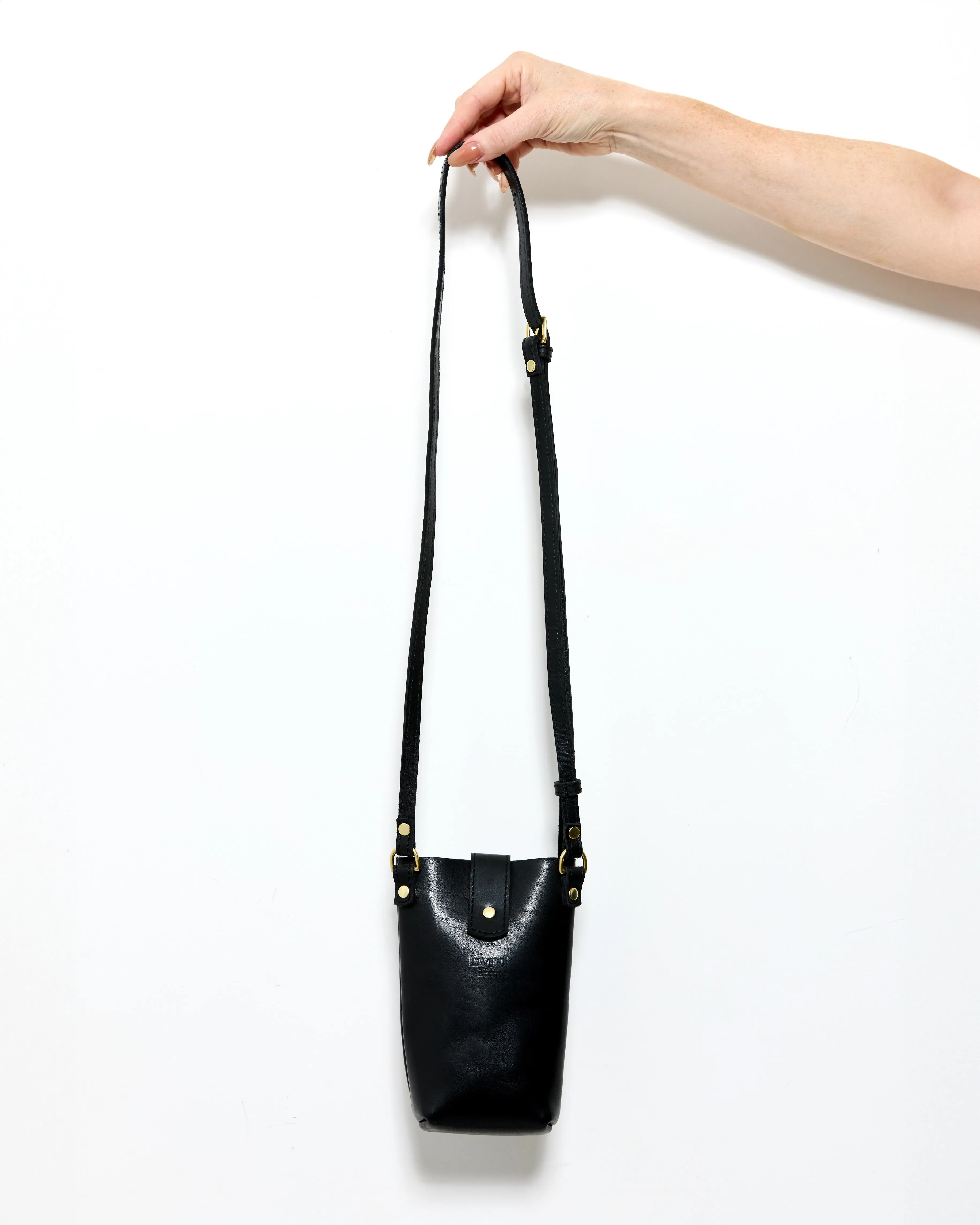 POPPIT 2 WAYS Pouch by Byrd Studio - Licorice Black Leather