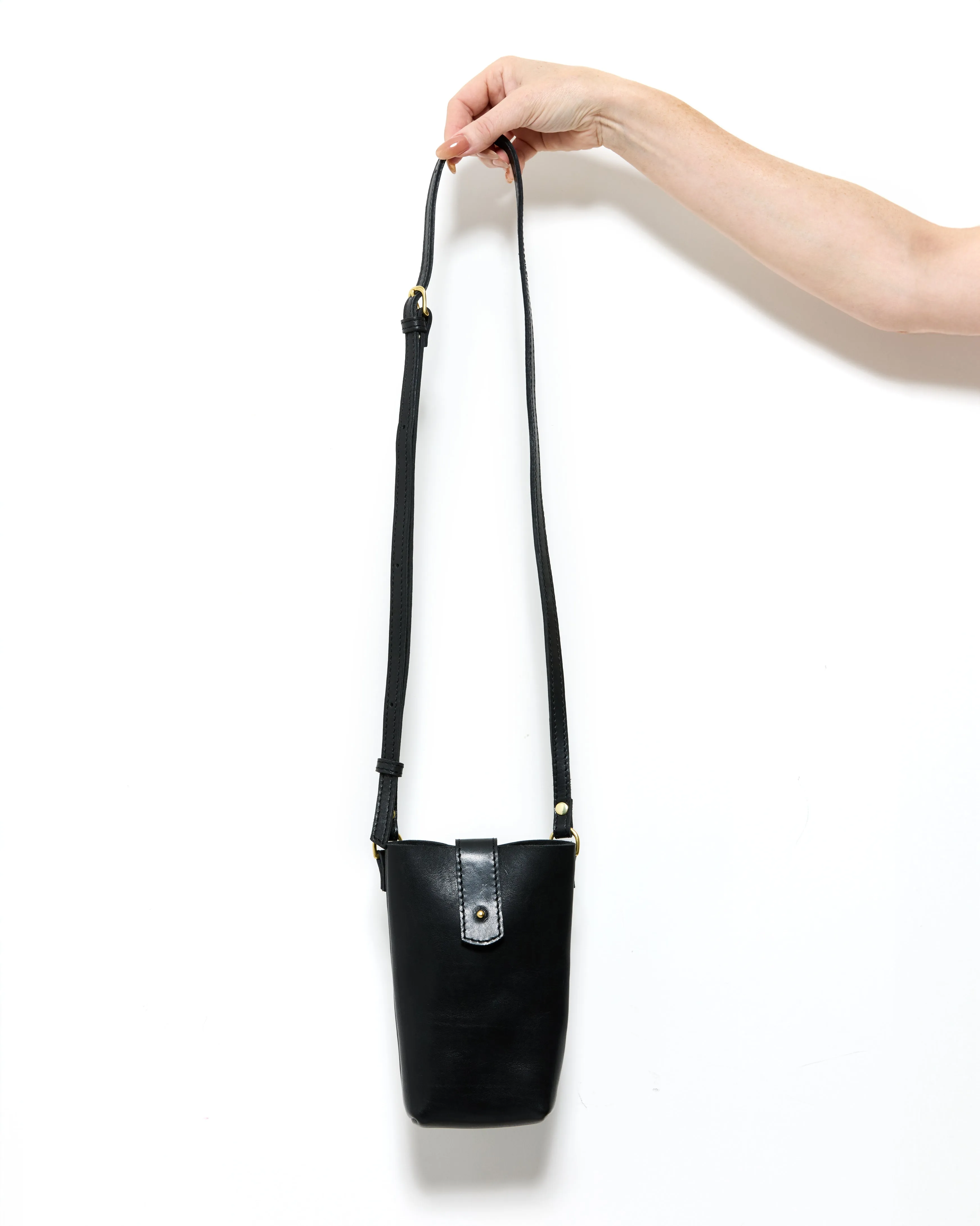 POPPIT 2 WAYS Pouch by Byrd Studio - Licorice Black Leather