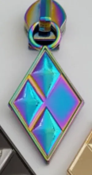 Rainbow Studded Diamond Zipper Pulls