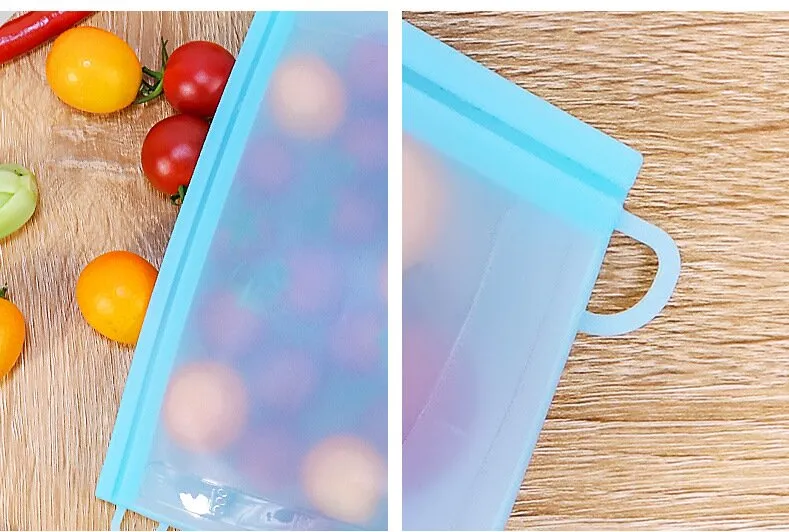 Reusable Silicone Storage Bag Food Storage Container Microwave and Dishwasher Safe Leak-free Bundle 7-Pack Rainbow XHH-1331