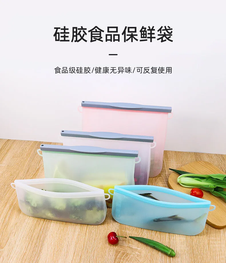 Reusable Silicone Storage Bag Food Storage Container Microwave and Dishwasher Safe Leak-free Bundle 7-Pack Rainbow XHH-1331