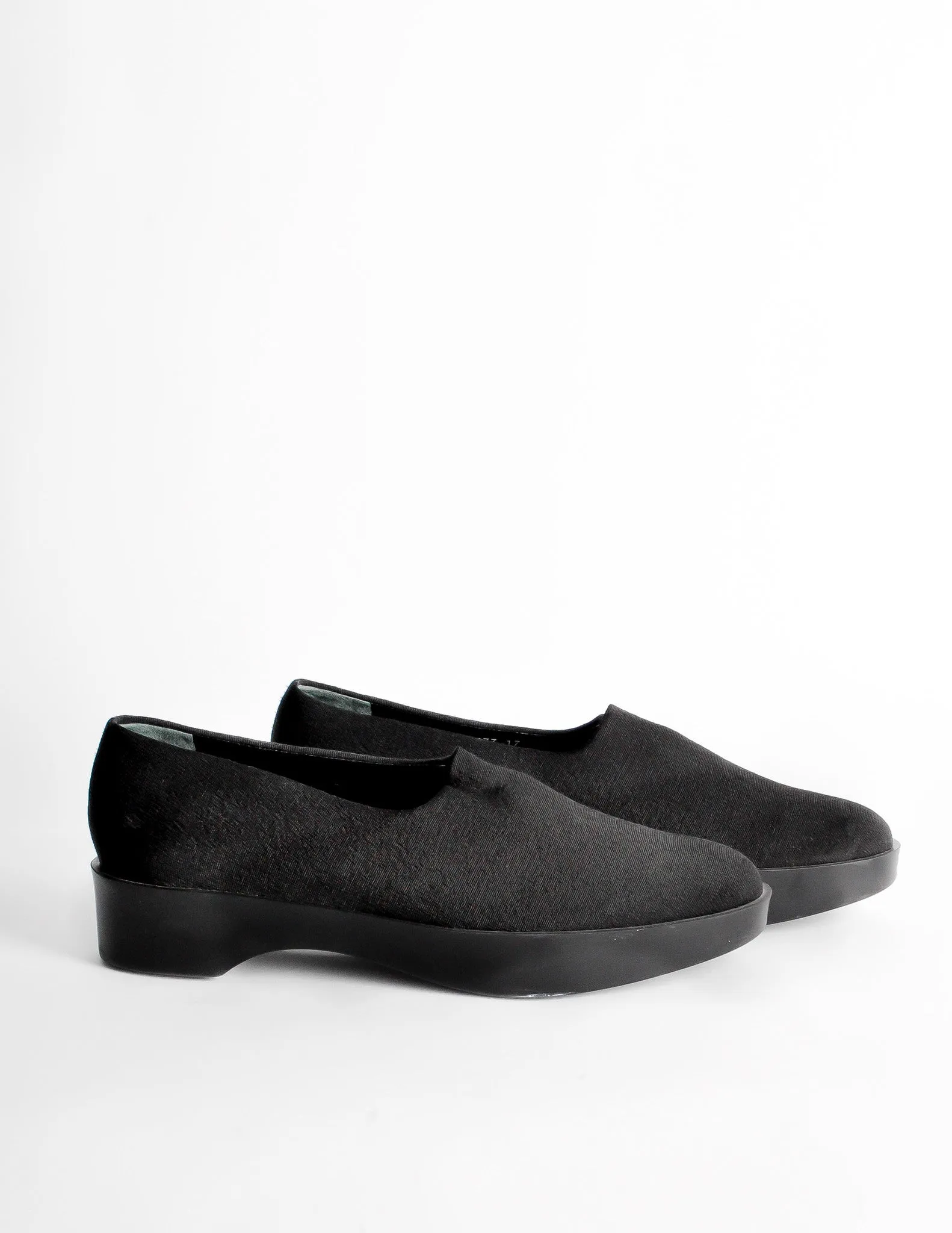 Robert Clergerie Vintage Black Stretch Platform Slip On Shoes