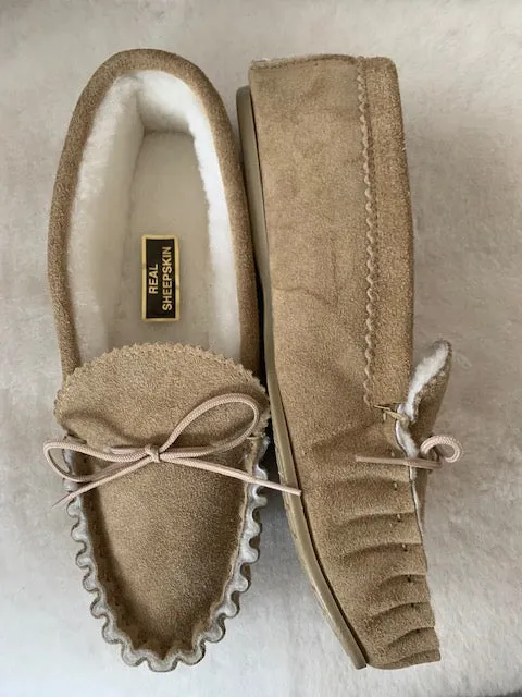 Sheepskin Lined Moccasin with Hard Sole | Shelley