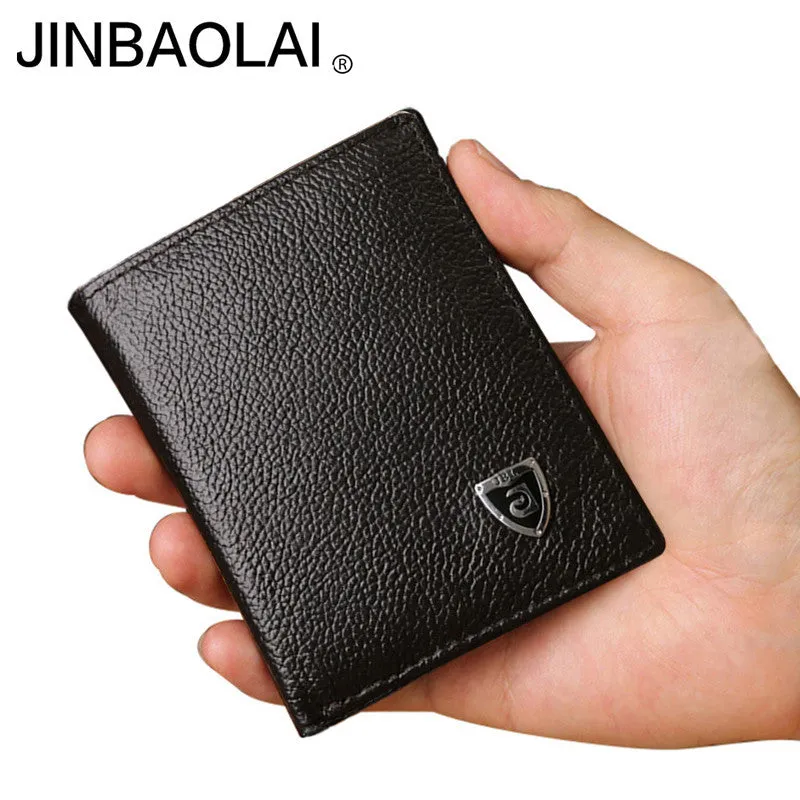 Small wallet men genuine leather purses cowhide mini wallets black and brown quality guarantee !!!