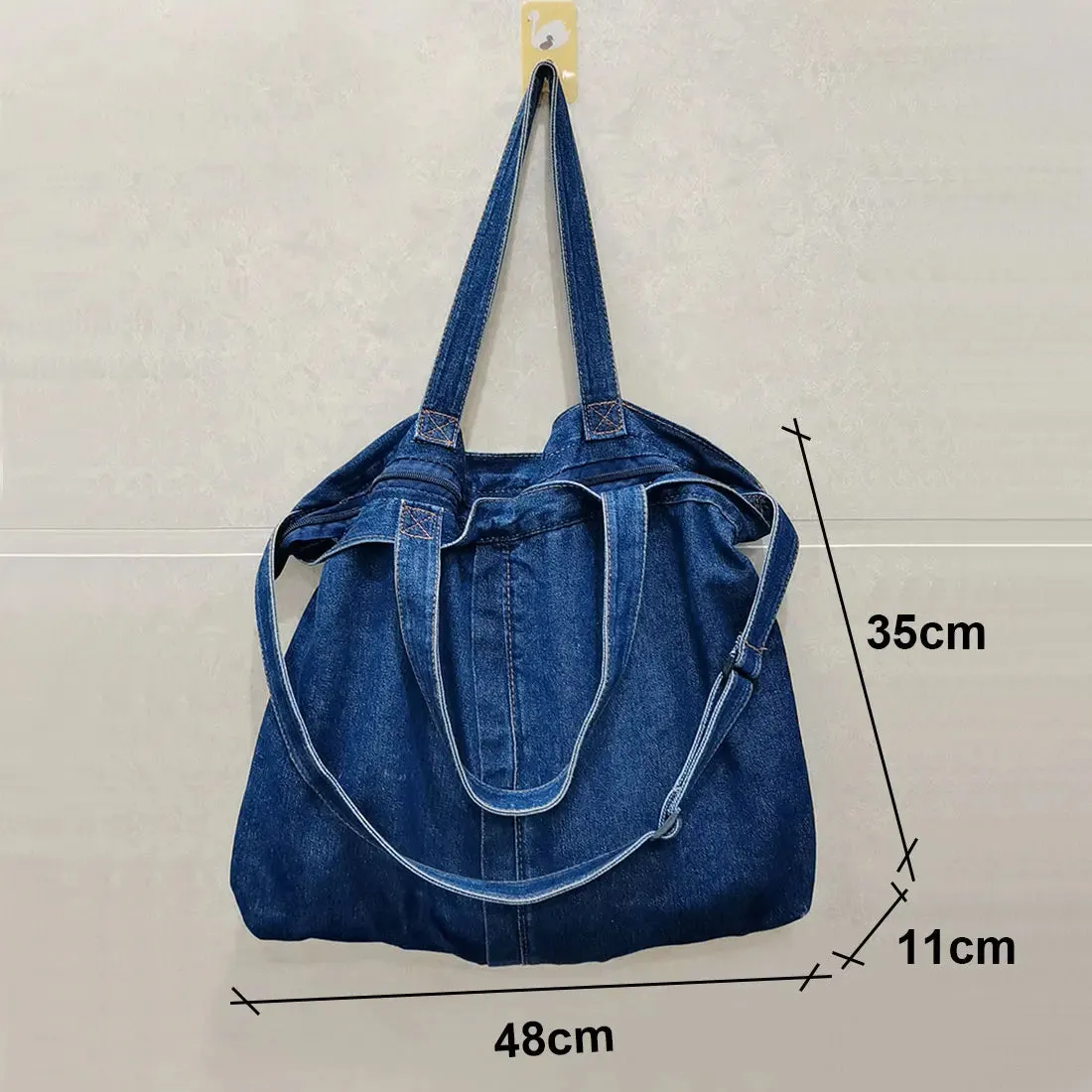 Sohiwoo Denim Shoulder Bags for Women Casual Jeans Bags Designer Tote Crosbody Luxury Handbags Denim Shopping Bag Bolsos Para Mujer