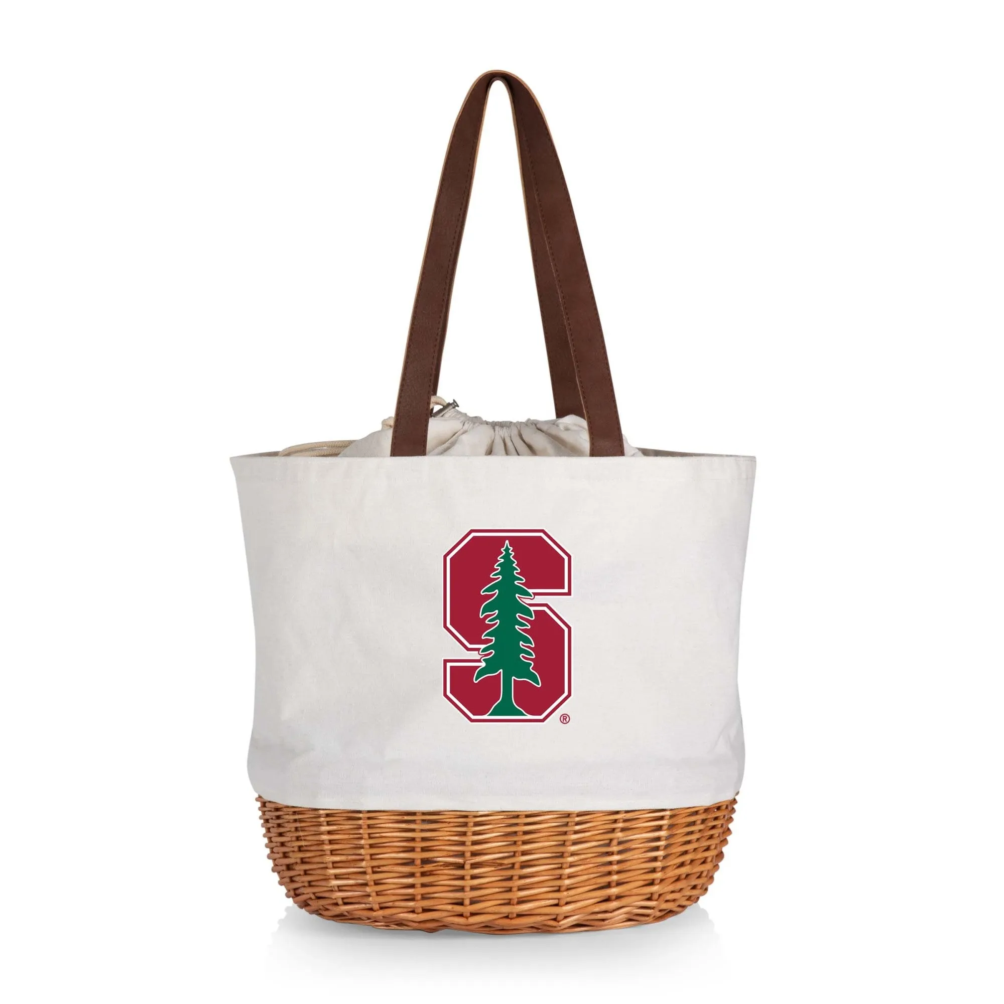 Stanford Cardinal - Coronado Canvas and Willow Basket Tote