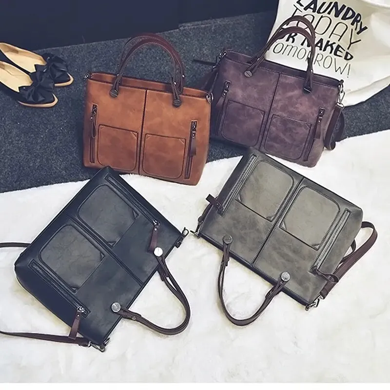 Stylish Casual Tote Leather Handbag for Women