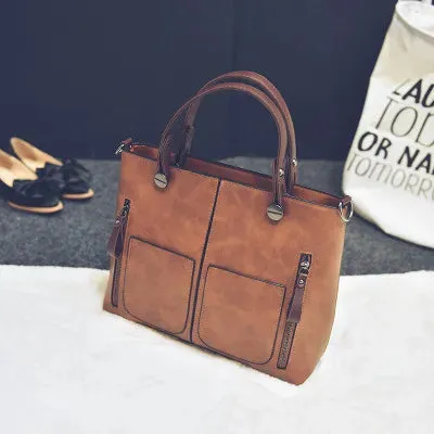 Stylish Casual Tote Leather Handbag for Women