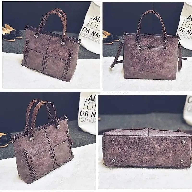 Stylish Casual Tote Leather Handbag for Women