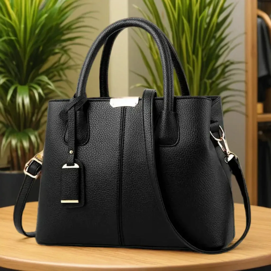 Stylish Leather Handbag with Adjustable Strap  - 7 Colours