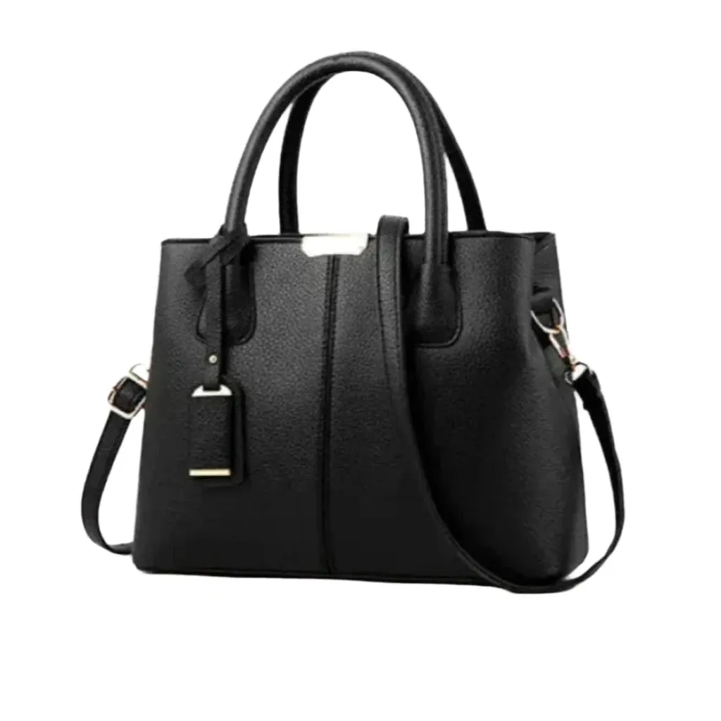 Stylish Leather Handbag with Adjustable Strap  - 7 Colours