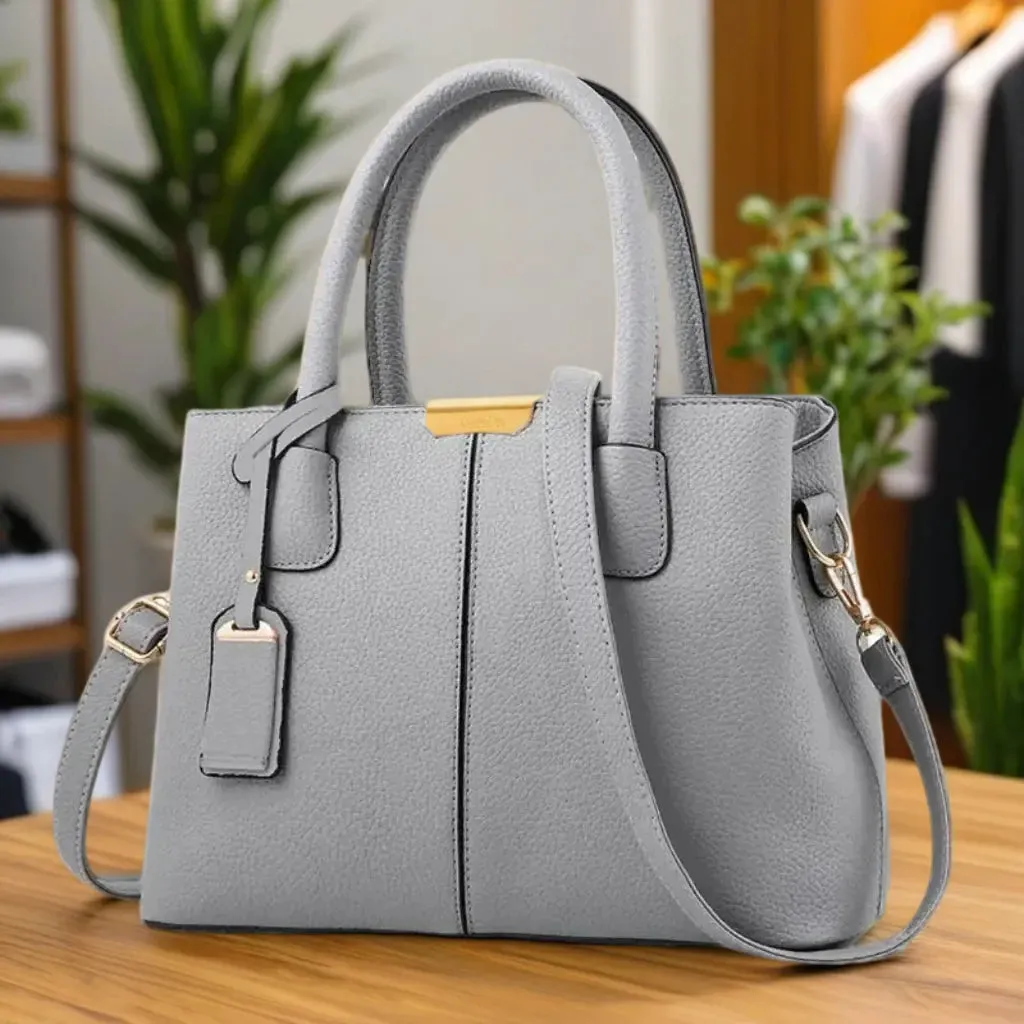 Stylish Leather Handbag with Adjustable Strap  - 7 Colours