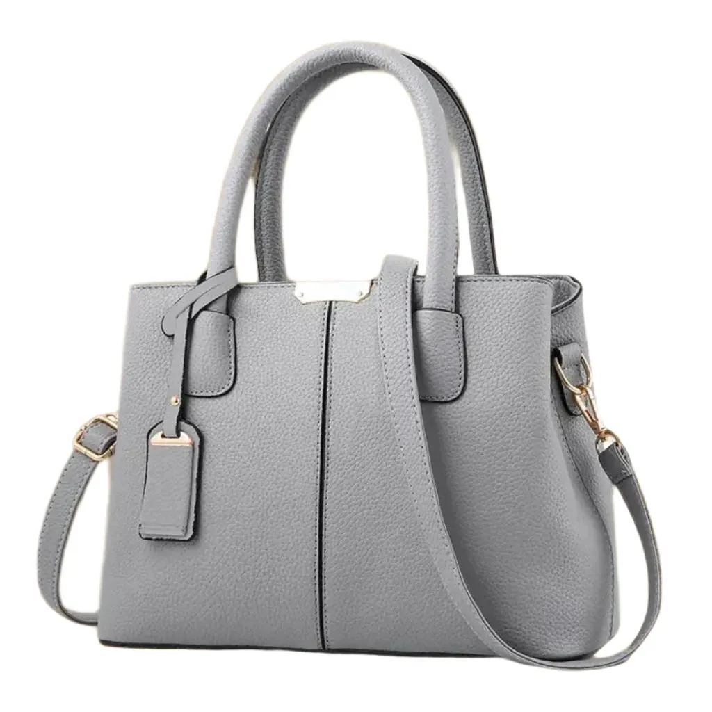 Stylish Leather Handbag with Adjustable Strap  - 7 Colours