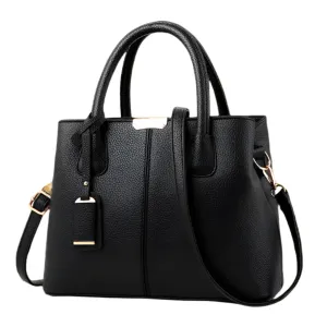 Stylish Leather Handbag with Adjustable Strap  - 7 Colours