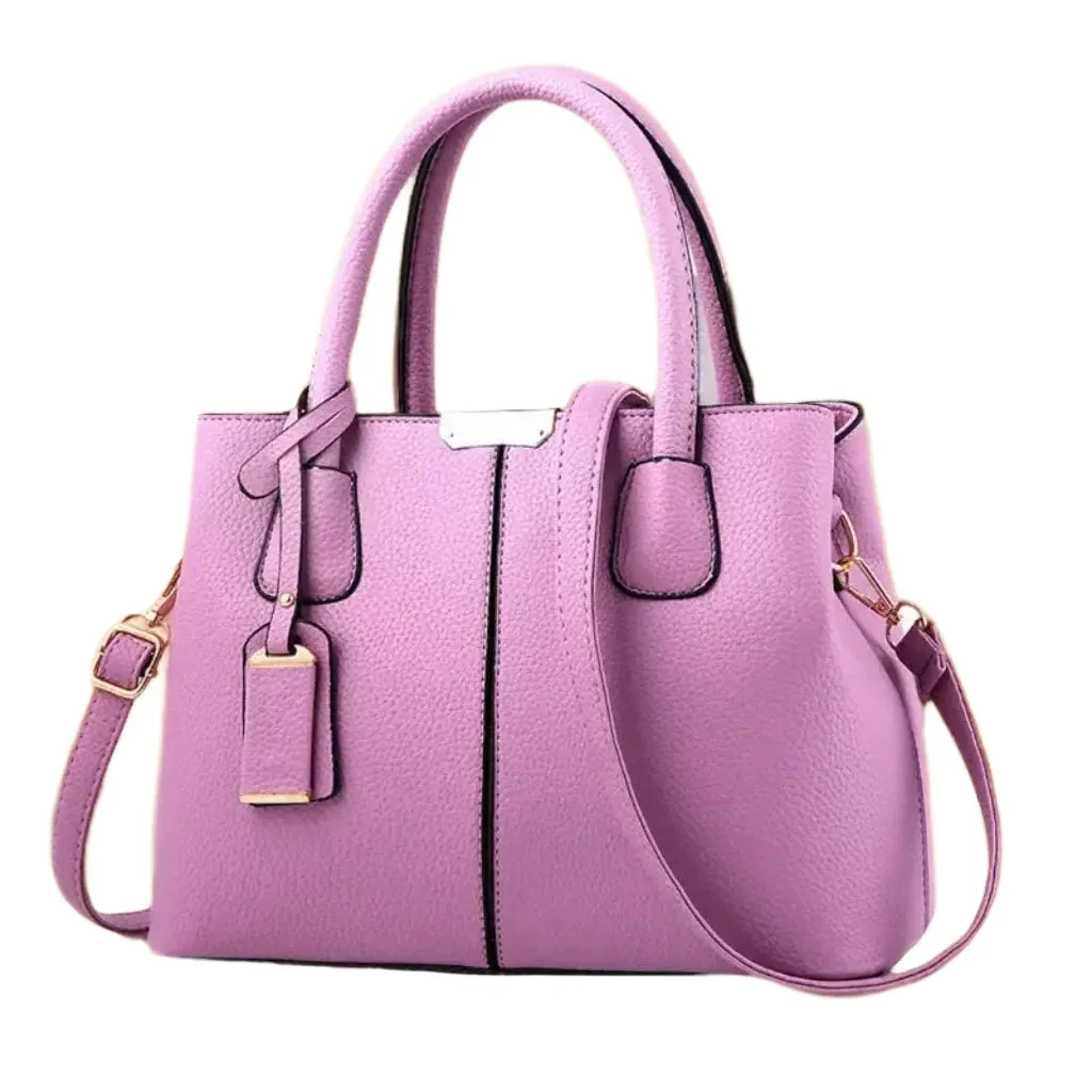 Stylish Leather Handbag with Adjustable Strap  - 7 Colours