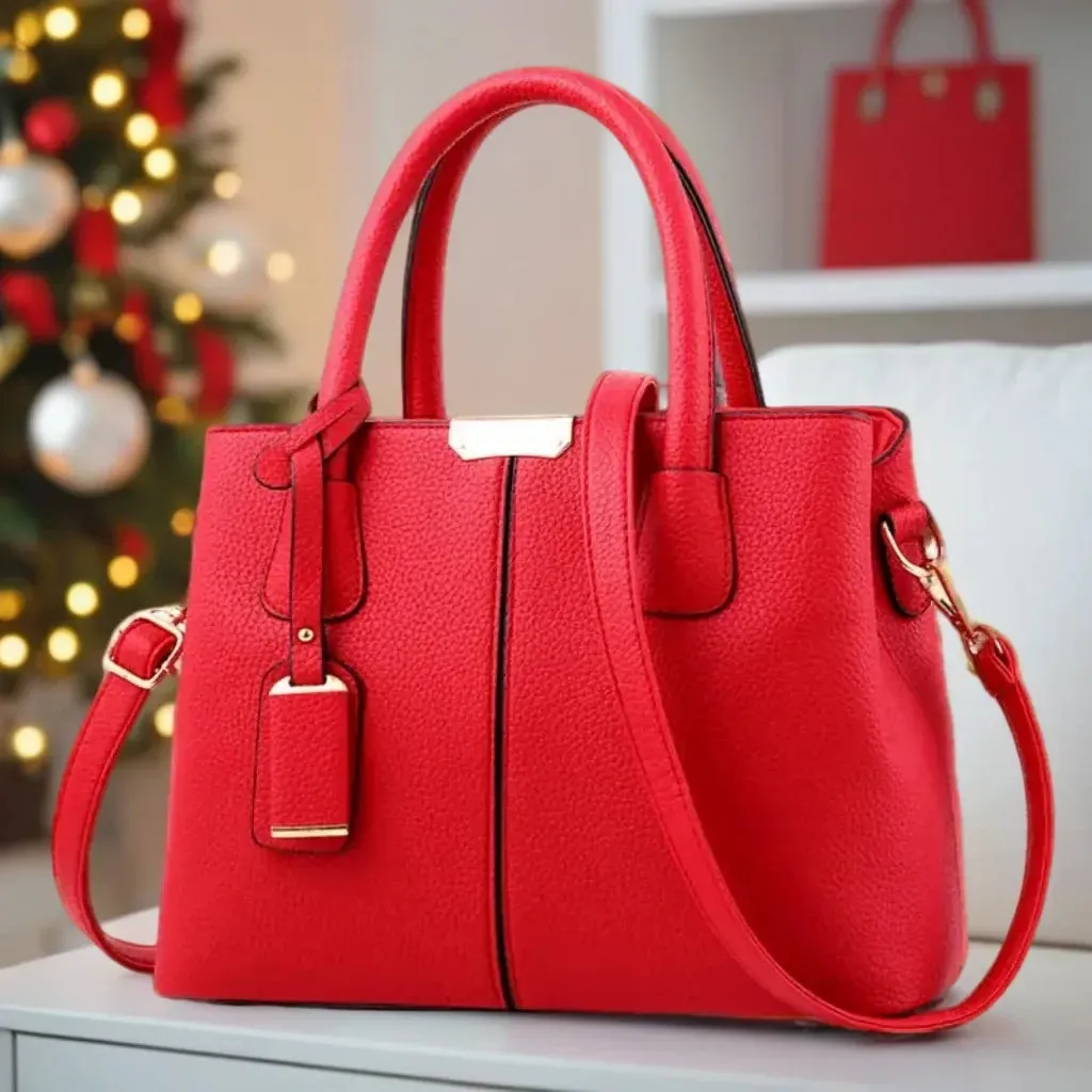 Stylish Leather Handbag with Adjustable Strap  - 7 Colours