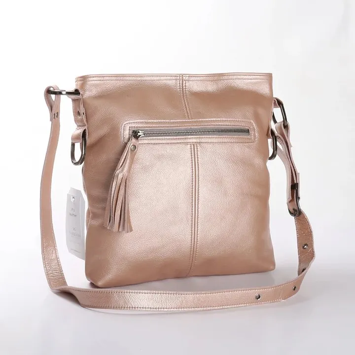 Thandana Messenger Metallic Leather Handbag