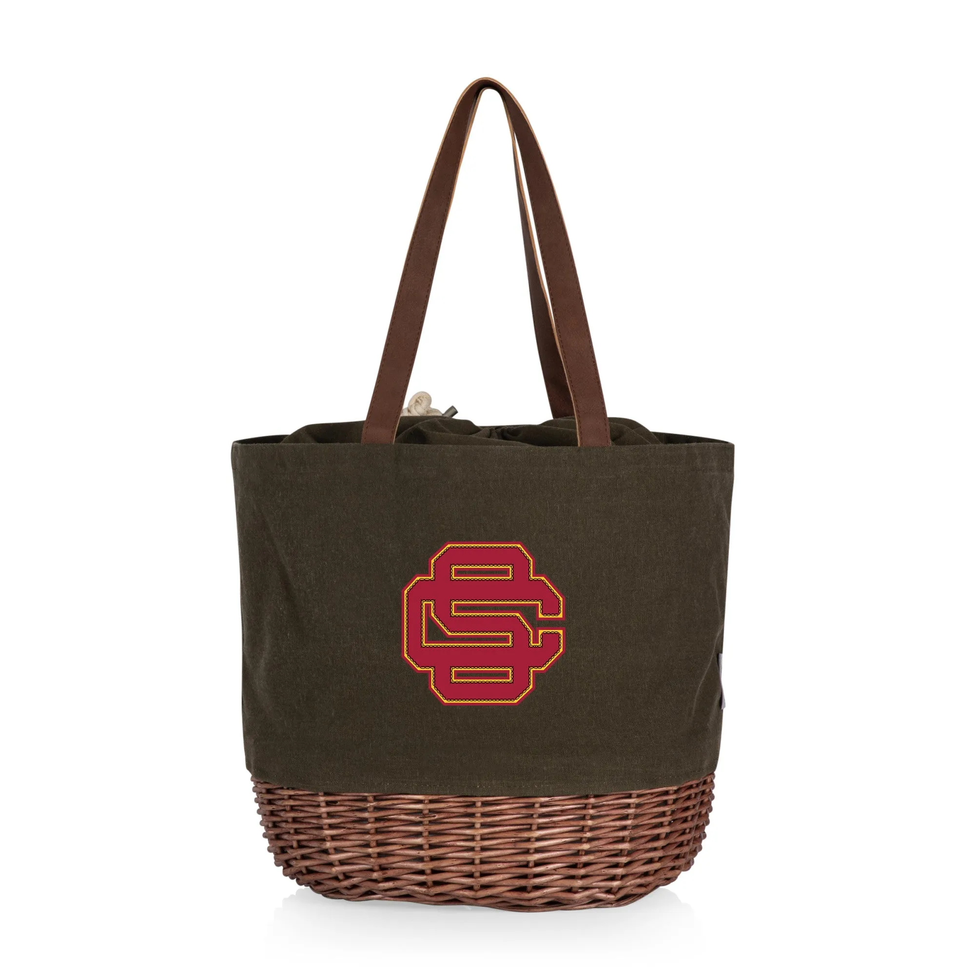 USC Trojans - Coronado Canvas and Willow Basket Tote