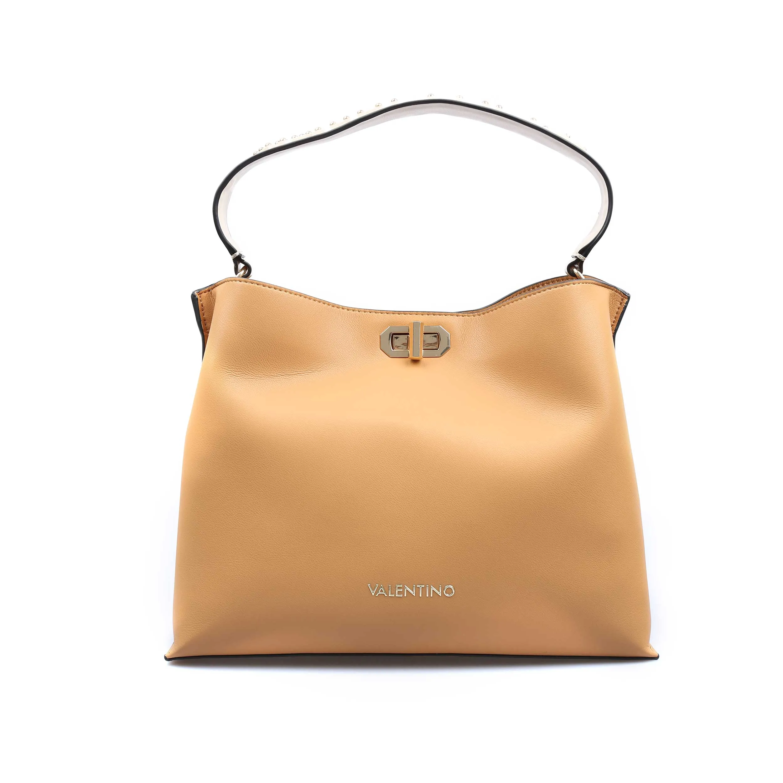 Valentino Bags Sour Large Tote Bag in Camel Ecru