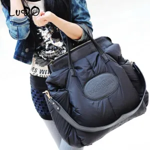 Winter Women Handbags Ladies Warm Tote Bag Fashion Space Cotton Material Large Package Down Bag