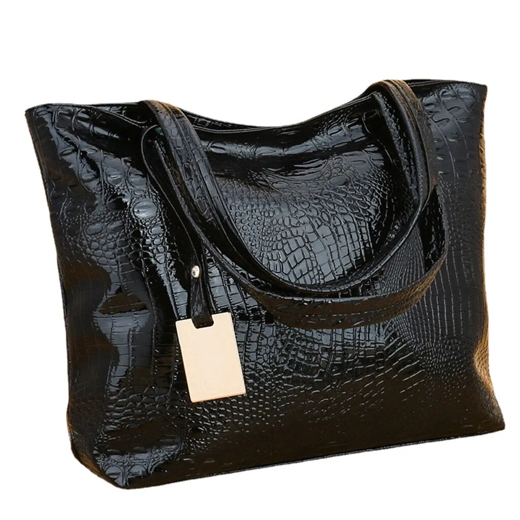 Women Ladies Fashion Bags Alligator Solid Large Capacity Bags for women Shoulder Tote Handbag Bags