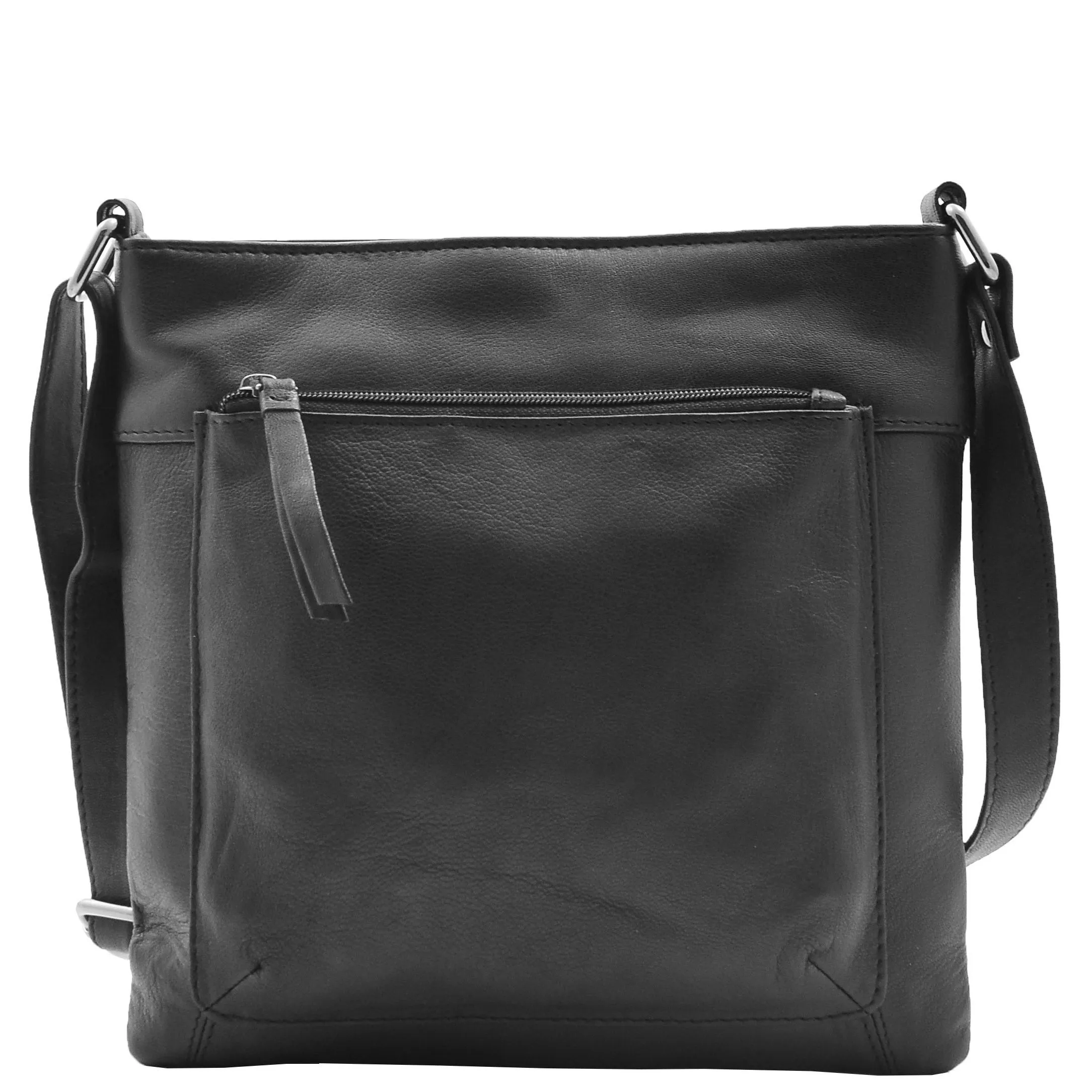 Womens Genuine Soft Leather Crossbody Messenger Casual Bag Ida Black